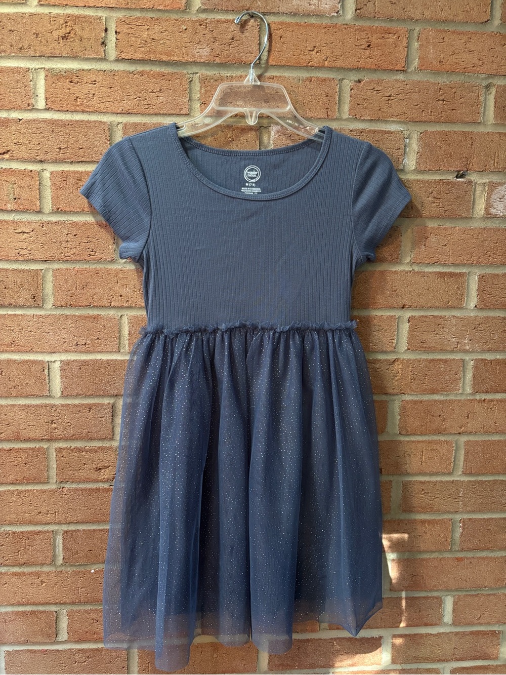 ✨ Wonder Nation Girls Navy Tulle Dress – Size M (7–8)